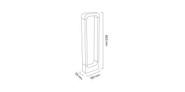 Goya 12W Dış Mekan Modern Led Bahçe Yol Aydınlatması Bollard Aydınlatma GY6251