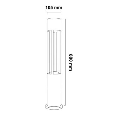 Kratos Dış Mekan Modern Bahçe Armatürü Led Yol Aydınlatması Bollard Aydınlatma 80CM