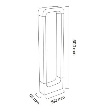 Odin Dış Mekan Modern Bahçe Armatürü Led Yol Aydınlatması Bollard Aydınlatma 60CM