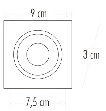 Cata Jaguar Kare Siyah Rose Dekoratif Boş Kasa Spot ct-5055