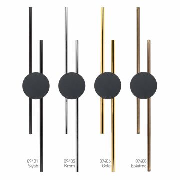 Dekoratif Çift Yönlü Duvar Aplik Armatür Gold Kasa 86CM 09406