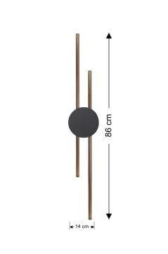 Dekoratif Çift Yönlü Duvar Aplik Armatür Eskitme Kasa 86CM 09408
