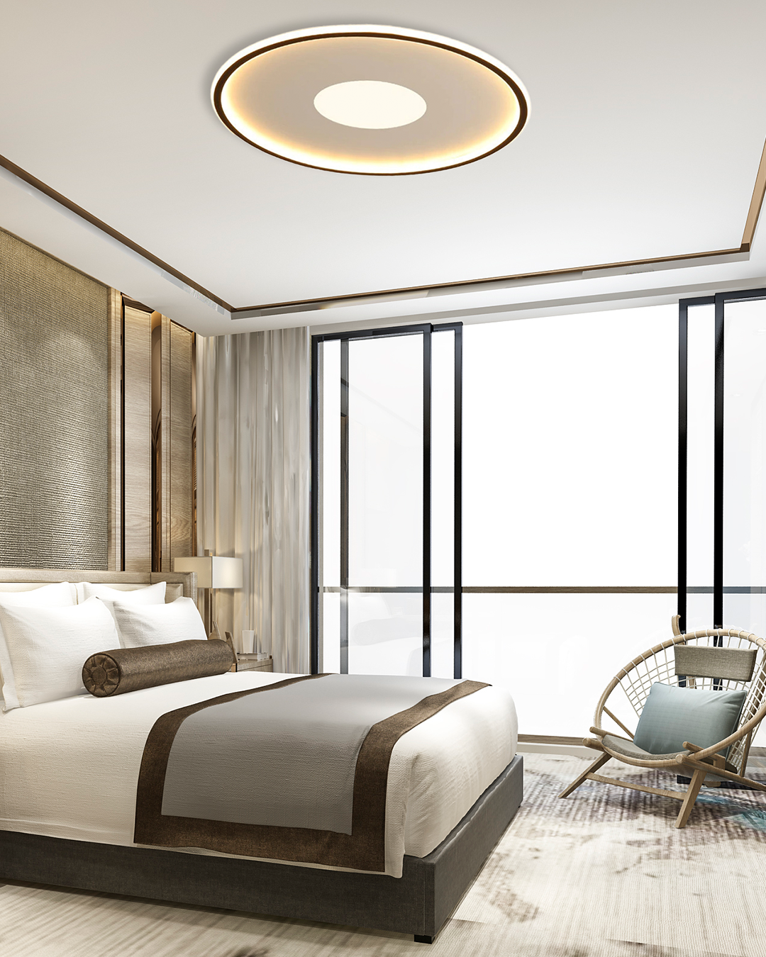 Sedna Modern Dekoratif Yuvarlak Plafonyer Led Avize Aydınlatma 3 Renk Modlu KOZ8052