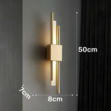 İskandinav Çift Yönlü Duvar Aplik Armatür Siyah Kasa 50 CM