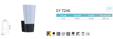 Goya 18W Dış Mekan Dekoratif Led Duvar Aplik Aydınlatma GY 7246