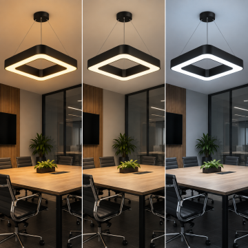 Oval Kare Led Linear Sarkıt Aydınlatma 3 Renkli 54W 60x60 Cm