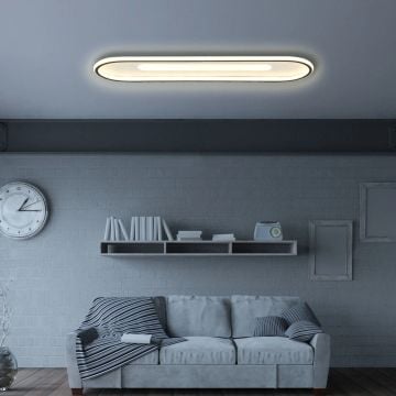 Pallas Modern Dekoratif Oval Dikdörtgen Plafonyer Led Avize Aydınlatma 3 Renk Modlu KOZ8053