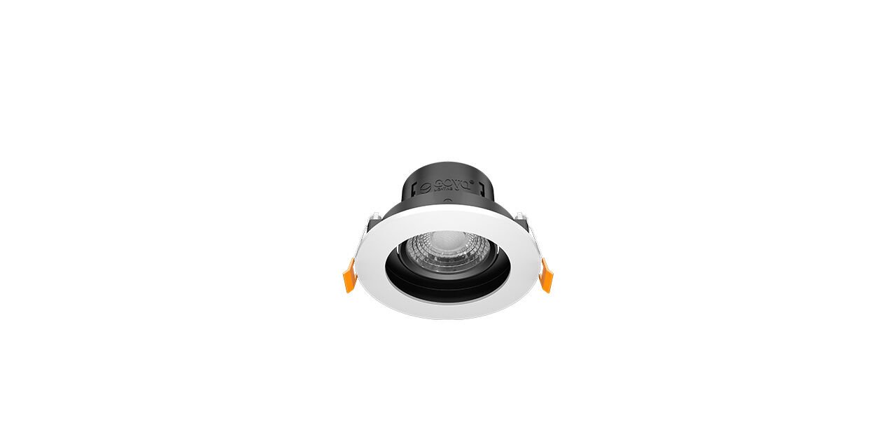 Goya 8 Watt Yuvarlak Dimlenebilir Samsung Ledli Spot Armatür GY 1741-8 4000K (Natural Işık) - Siyah - Beyaz - Dimli