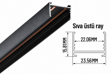 Forlife Magfit FL-6262 2 Metre Sıva Üstü Magnet Ray Siyah Kasa