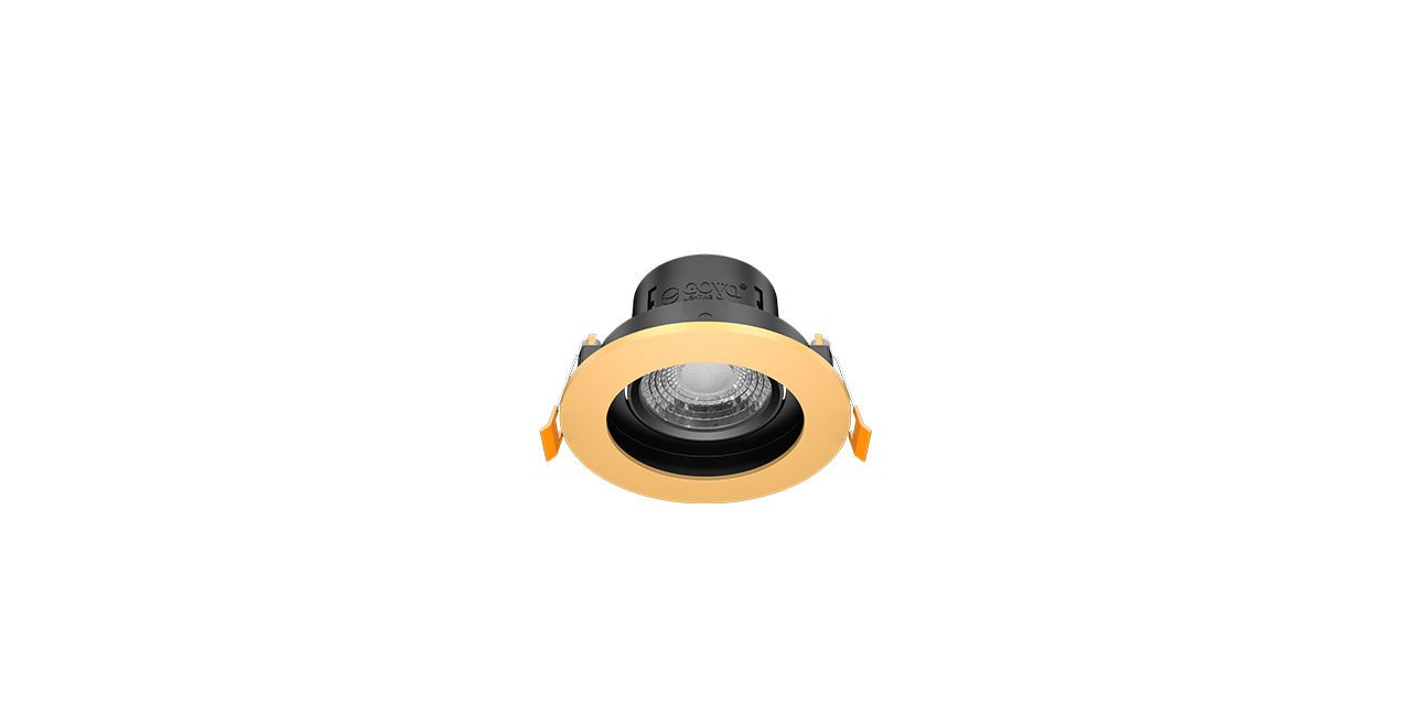 Goya 8 Watt Yuvarlak Dimlenebilir Samsung Ledli Spot Armatür GY 1741-8 4000K (Natural Işık) - Siyah - Gold - Dimsiz