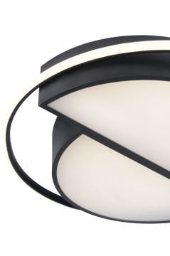 Vesta Modern Dekoratif Yuvarlak Plafonyer Led Avize Aydınlatma Siyah Kasa 3 Renk Modlu KOZ8060