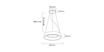 Goya 41 Watt Samsung Ledli Dekoratif Sarkıt Simit Linear Aydınlatma 45CM GY 8121-45