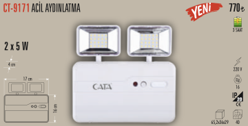 Cata 2x5 Watt Şarjlı Acil Aydınlatma Armatürü CT-9171