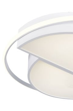 Vesta Modern Dekoratif Yuvarlak Plafonyer Led Avize Aydınlatma Beyaz Kasa 3 Renk Modlu KOZ8060