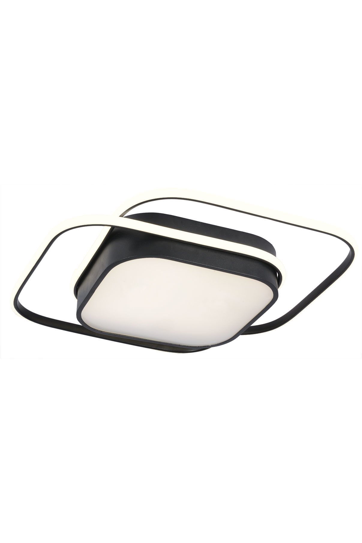 Deimos Modern Dekoratif Kare Plafonyer Led Avize Aydınlatma Siyah Kasa 3 Renk Modlu KOZ8061