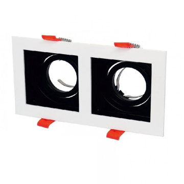 Cata Pars İkili Kare Beyaz Siyah Dekoratif Boş Kasa Spot ct-5227