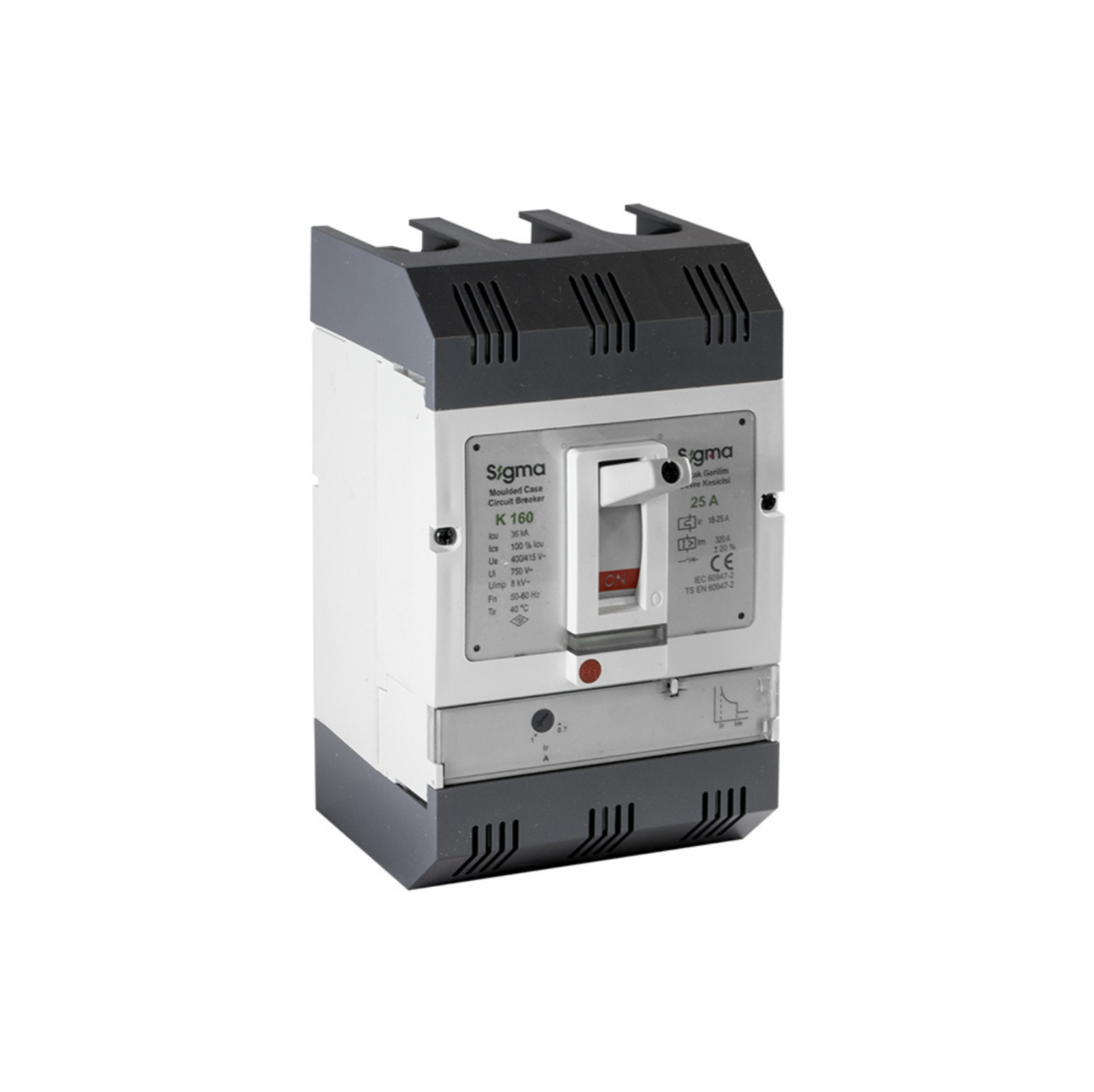 Sigma 100 Amper 3 Kutuplu Termik Manyetik Açtırma Üniteli Sabit Tip Kompakt Şalter 3A160100