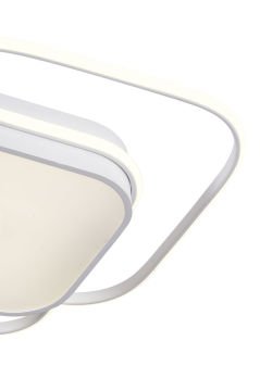 Deimos Modern Dekoratif Kare Plafonyer Led Avize Aydınlatma Beyaz Kasa 3 Renk Modlu KOZ8061