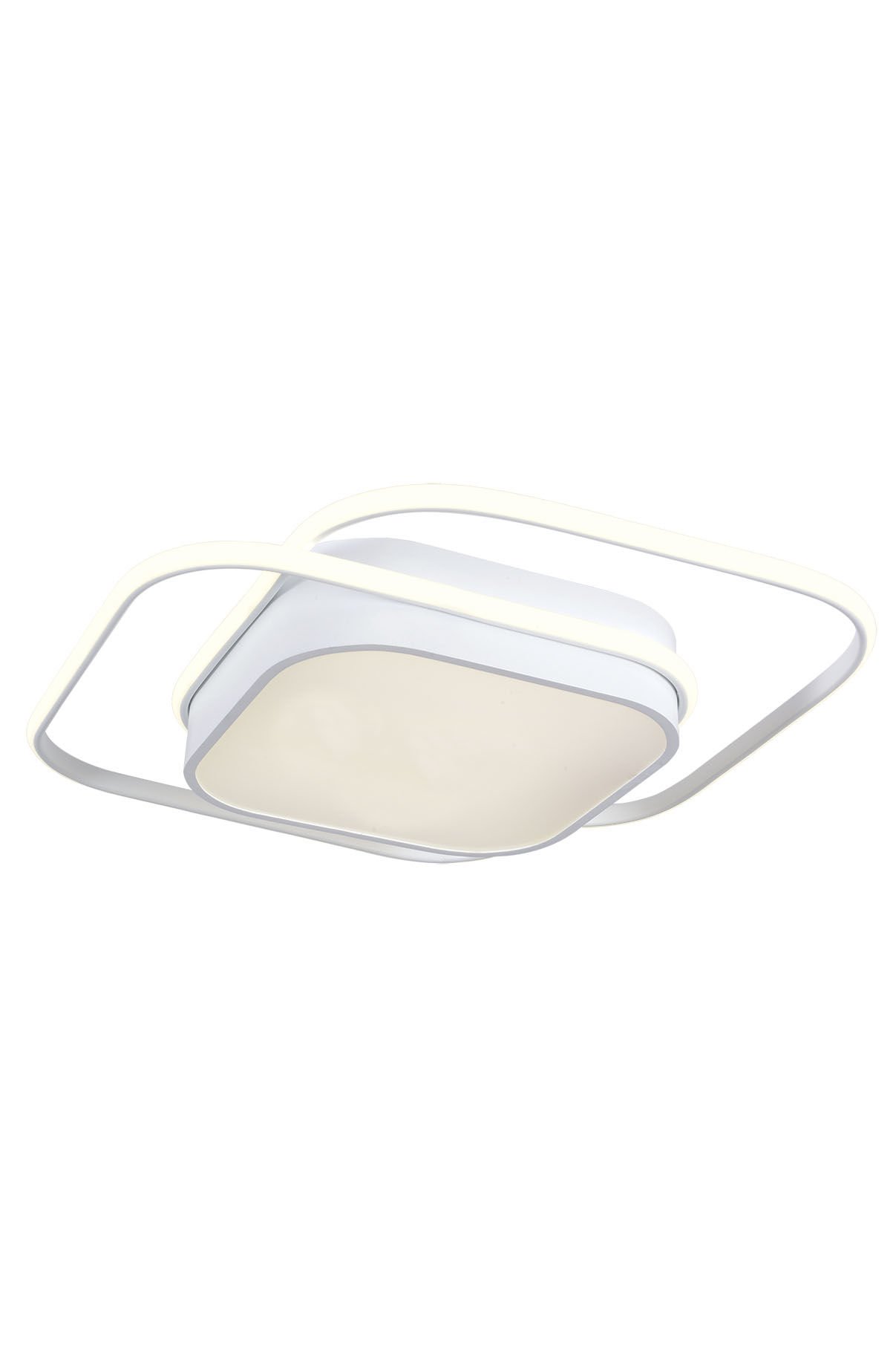 Deimos Modern Dekoratif Kare Plafonyer Led Avize Aydınlatma Beyaz Kasa 3 Renk Modlu KOZ8061