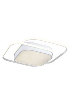 Deimos Modern Dekoratif Kare Plafonyer Led Avize Aydınlatma Beyaz Kasa 3 Renk Modlu KOZ8061