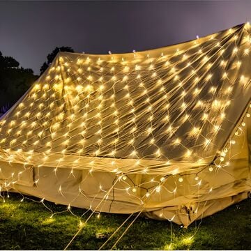 Animasyonlu Kamp Balıkçı Ağı Led Yılbaşı Süsü 3x3 Metre 300 Ledli Kamp Yılbaşı Ağacı Süsü Fiş Tipi SNC-415-2