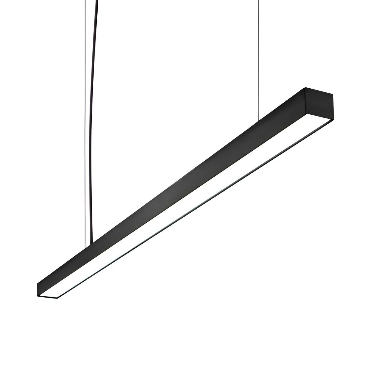 Linear Aydınlatma 300Cm Samsung Led Sıva Üstü Led Lineer Armatür 5x5 Cm Kasa 3000K (Gün Işığı) - Askılı - Antrasit