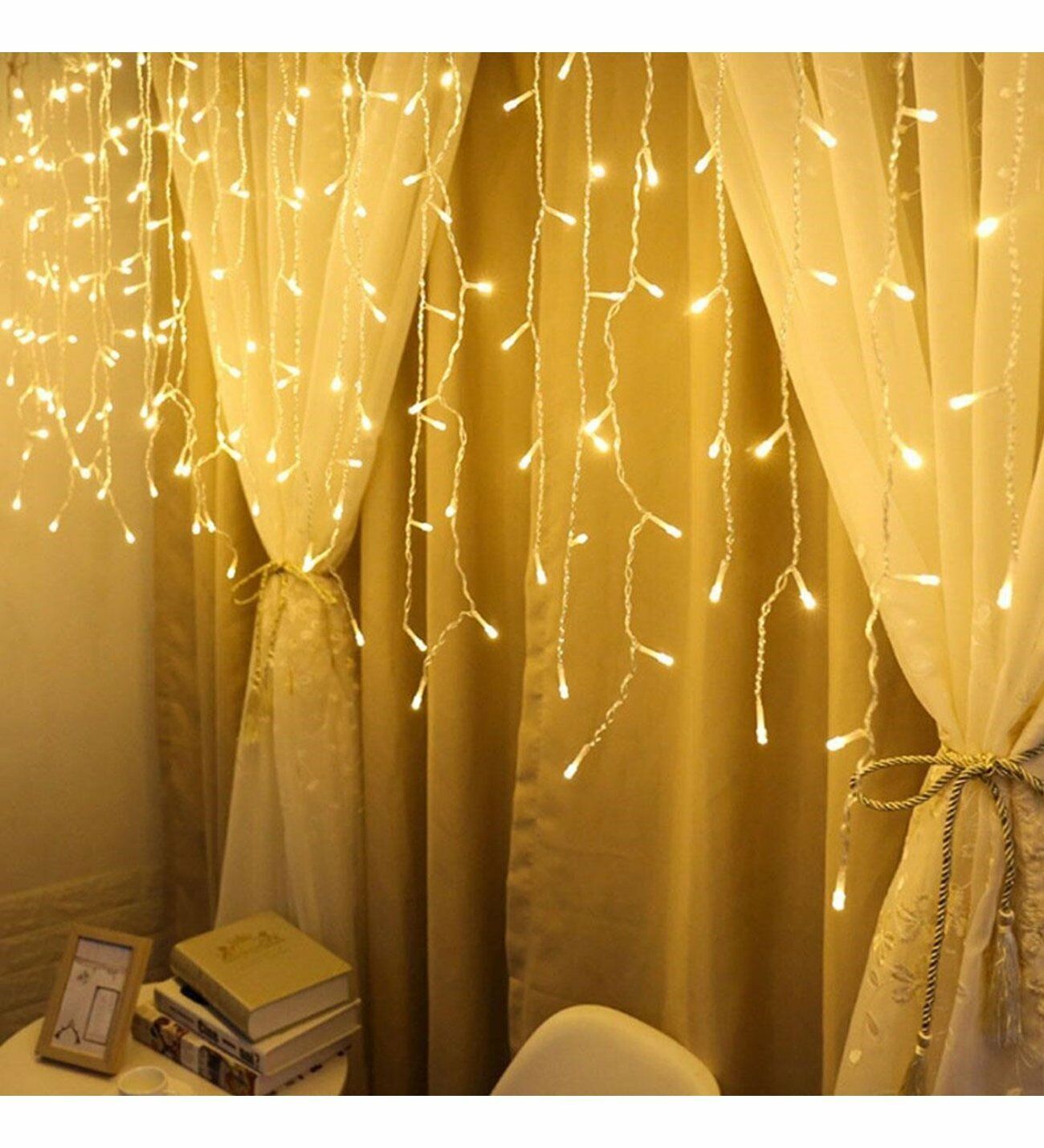 Animasyonlu Led Perde Yılbaşı Süsü 3x2 Metre 216 Ledli Perde Yılbaşı Ağacı Süsü Şeffaf Kablo SNC-419-1