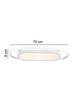 Mimas Modern Dekoratif Dikdörtgen Plafonyer Led Avize Aydınlatma Beyaz Kasa 3 Renk Modlu KOZ8062