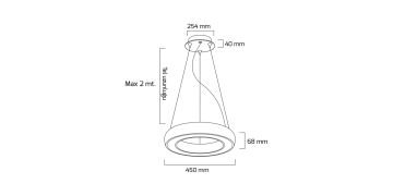 Goya 41 Watt Samsung Ledli Dekoratif Sarkıt Simit Linear Aydınlatma 45CM GY 8122-45