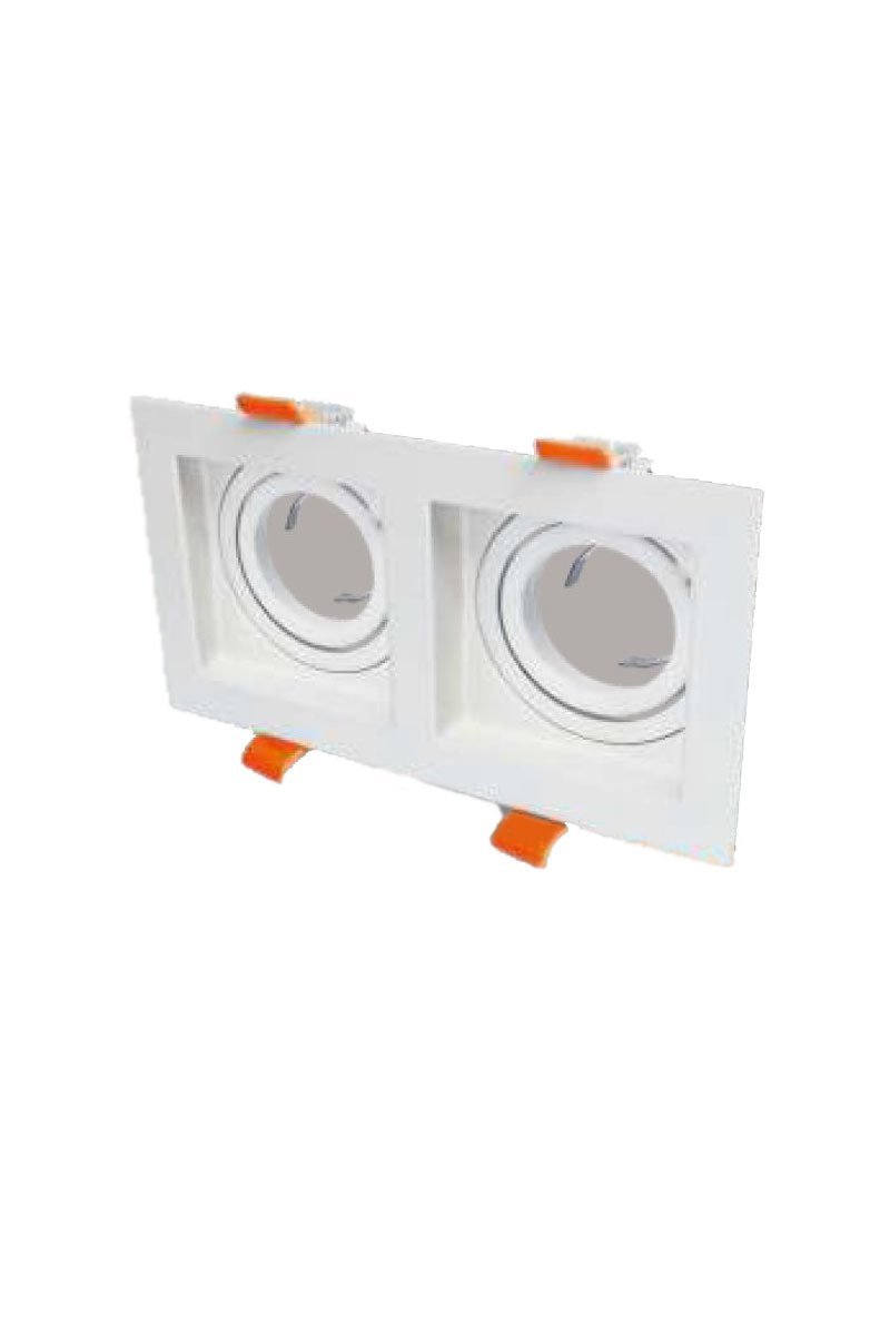 Cata Pars İkili Kare Beyaz Dekoratif Boş Kasa Spot ct-5237