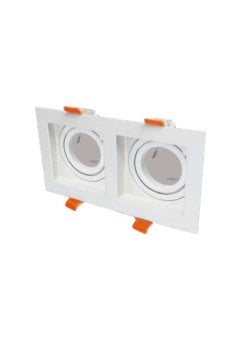 Cata Pars İkili Kare Beyaz Dekoratif Boş Kasa Spot ct-5237