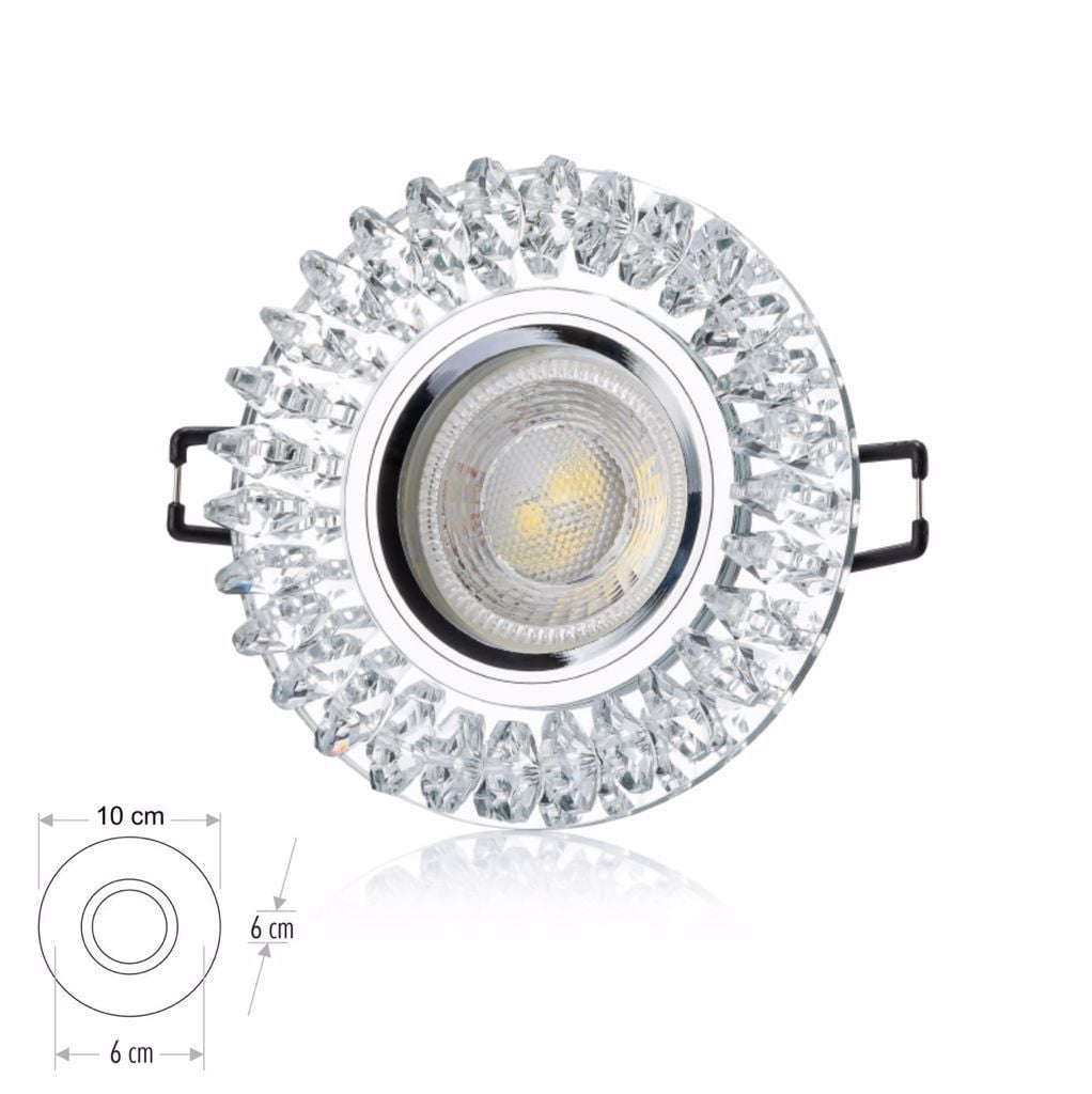Cata Menekşe Kristal Yuvarlak Dekoratif Cam Spot ct-6569