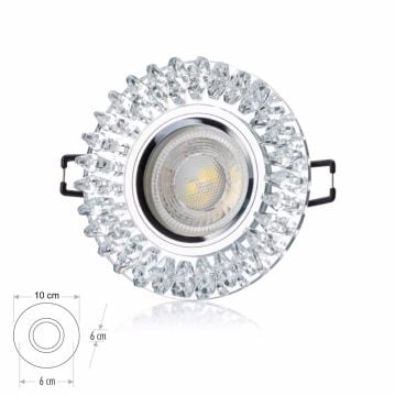 Cata Menekşe Kristal Yuvarlak Dekoratif Cam Spot ct-6569