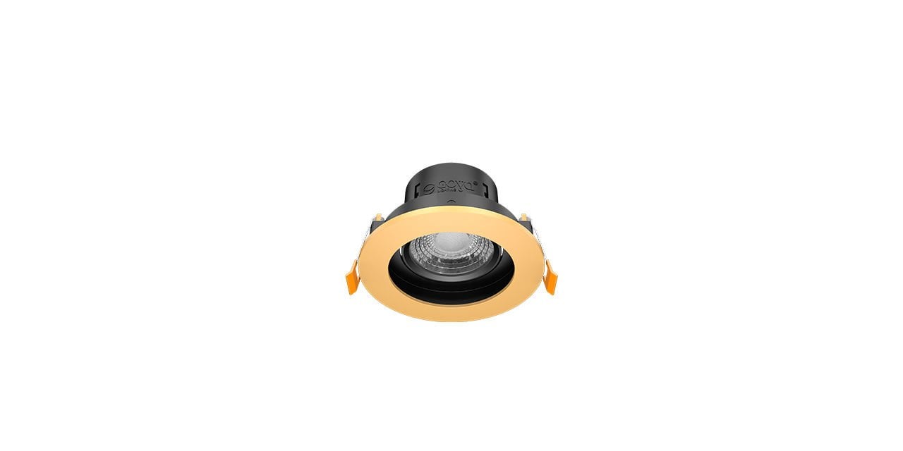 Goya 8 Watt Yuvarlak Dimlenebilir Samsung Ledli Spot Armatür GY 1741-8 6500K (Beyaz Işık) - Siyah - Gold - Dimli