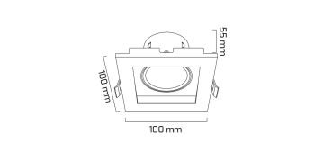 Goya 8 Watt Kare Dimlenebilir Samsung Ledli Spot Armatür GY 1742-8