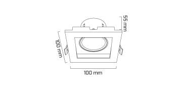Goya 8 Watt Kare Dimlenebilir Samsung Ledli Spot Armatür GY 1742-8 6500K (Beyaz Işık) - Beyaz - Beyaz - Dimli