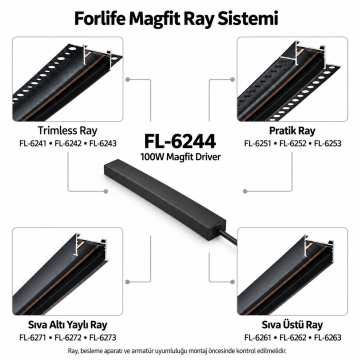 Forlife Magfit FL-6244 100W Magnet Ray Driver Siyah Kasa