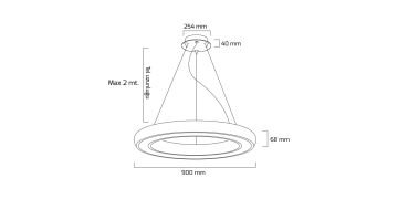 Goya 122 Watt Samsung Ledli Dekoratif Sarkıt Simit Linear Aydınlatma 90CM GY 8122-90
