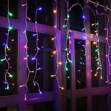 Saçak Sabit Led Yılbaşı Süsü 144 Ledli Yılbaşı Ağacı Süsü Fiş Tipi 250Cm RGB SNC-517-2