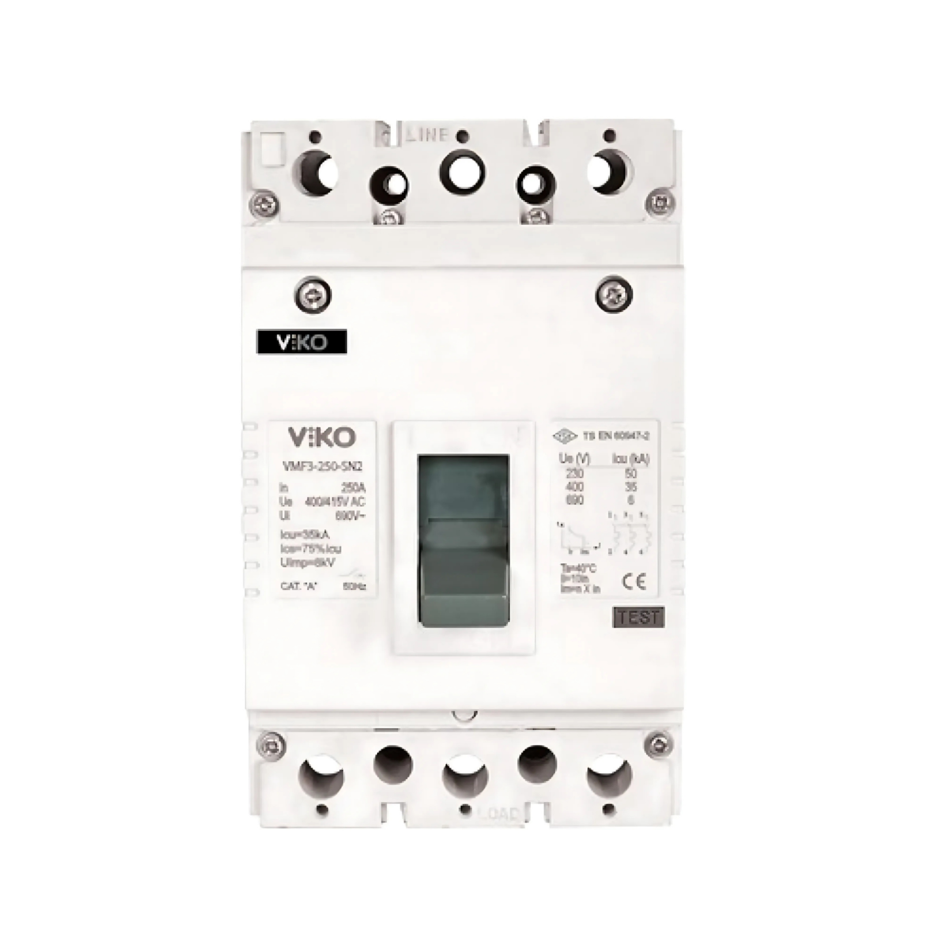 Viko 3x250 35kA 3 Kutuplu Kompakt Şalter VMF3-250-SN2