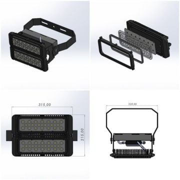 Osram Led 200 Watt Led Projektör Aydınlatma Armatürü KIRMIZI