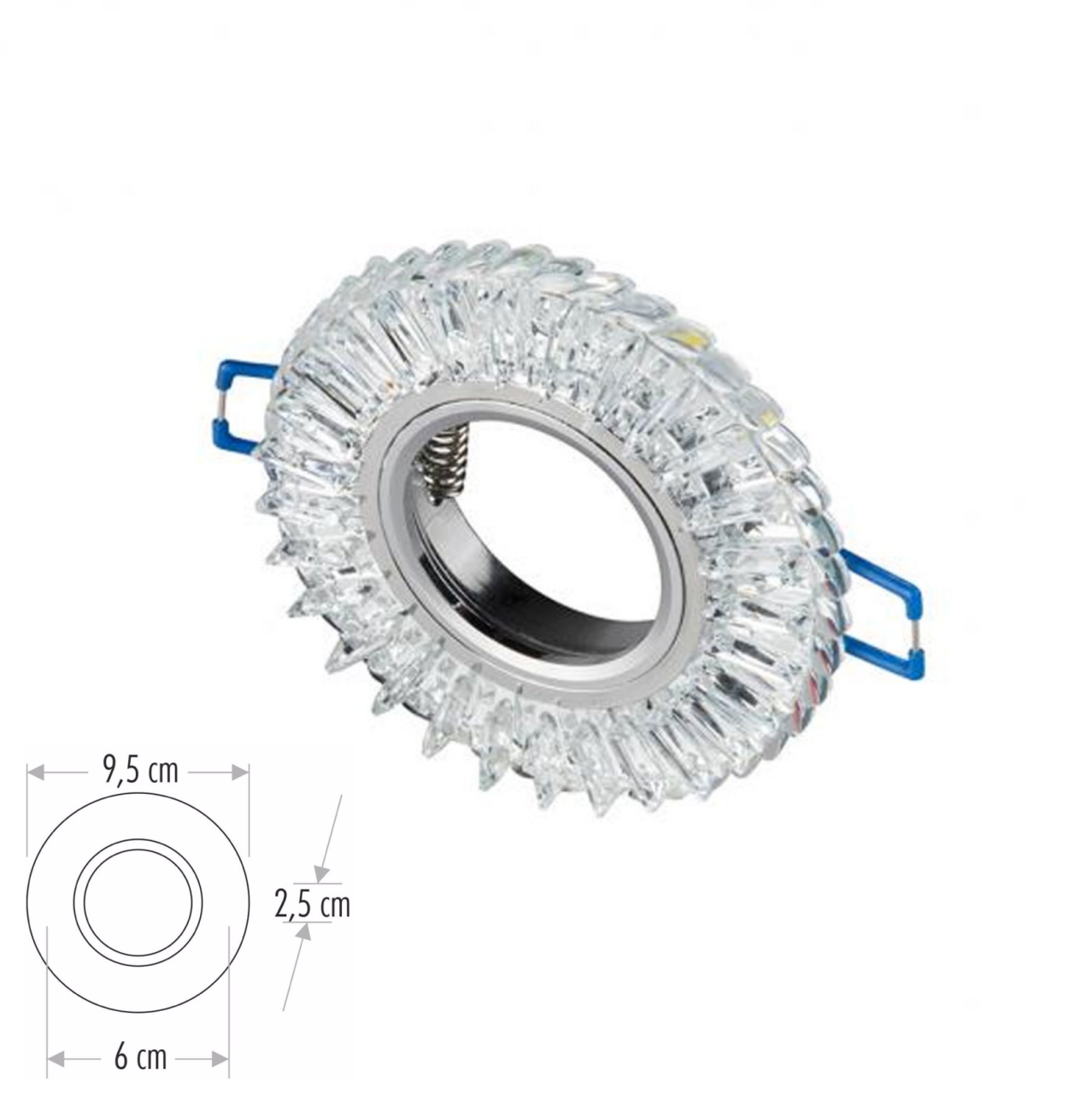 Cata Lilyum Led Çerçeveli Kristal Yuvarlak Dekoratif Cam Spot ct-6636
