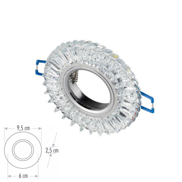 Cata Lilyum Led Çerçeveli Kristal Yuvarlak Dekoratif Cam Spot ct-6636