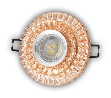 Cata Manolya Led Çerçeveli Kristal Yuvarlak Dekoratif Cam Spot ct-6636