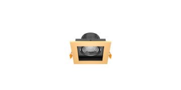Goya 8 Watt Kare Dimlenebilir Samsung Ledli Spot Armatür GY 1742-8 2700K (Sarı Işık) - Siyah - Gold - Dimsiz