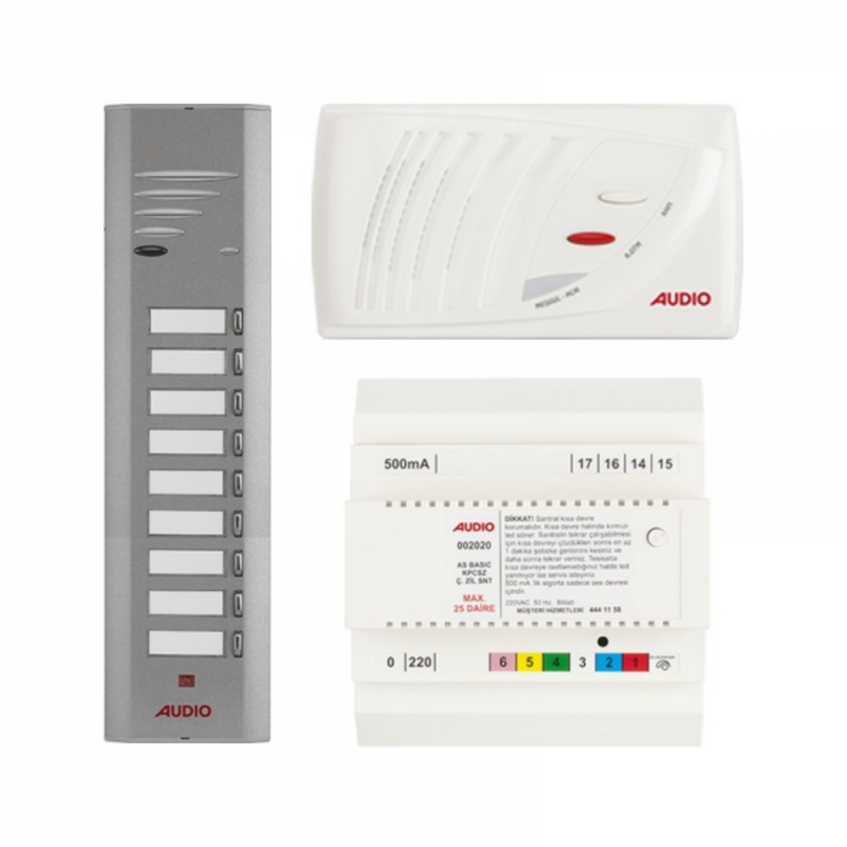 Audio SA201 Konsept Serisi 9 Daire Kapıcısız Sesli Diafon Paket