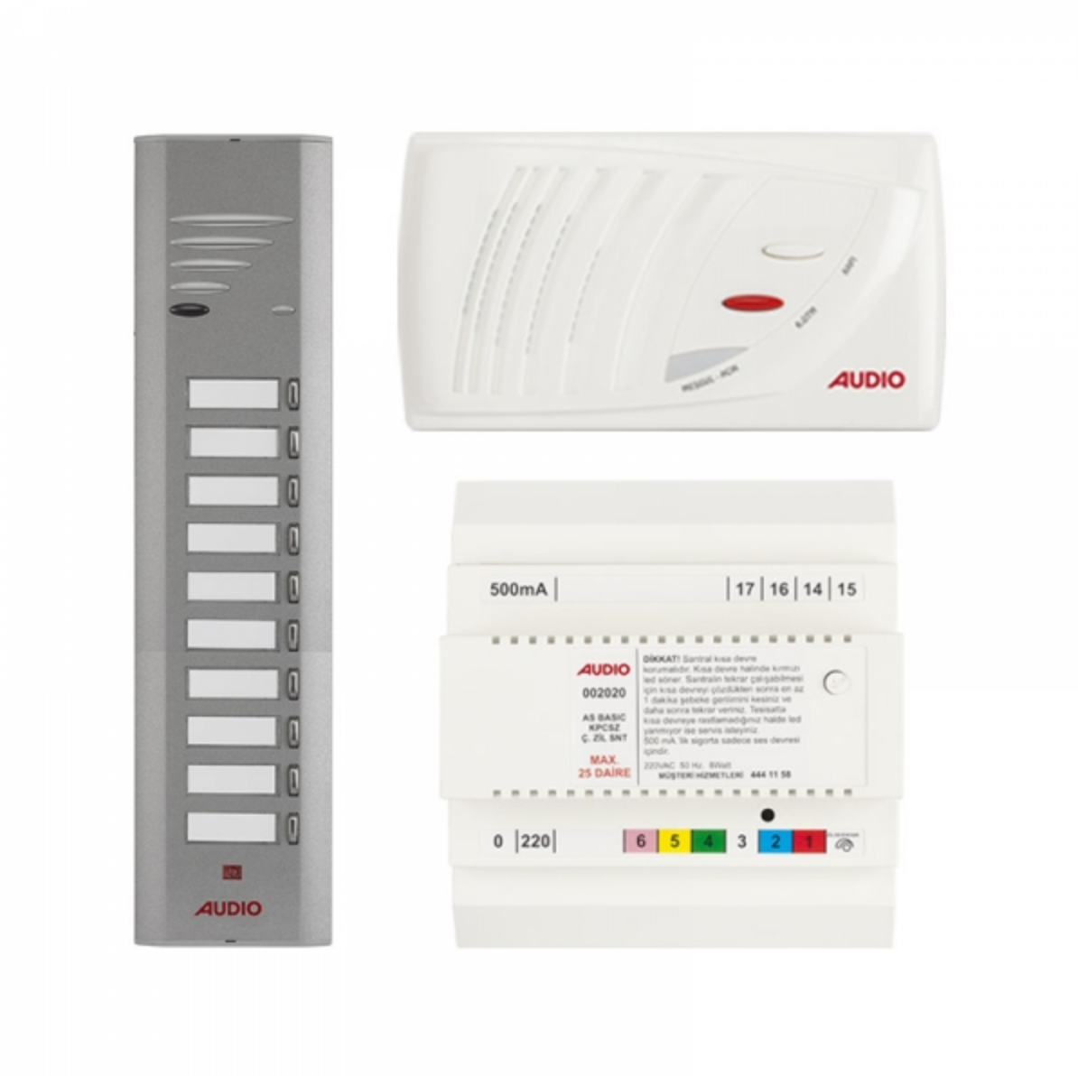Audio SA201 Konsept Serisi 10 Daire Kapıcısız Sesli Diafon Paket