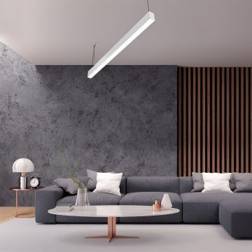 Samsung Ledli Sıva Üstü Led Lineer Armatür 8,5x8,5 Cm Profil 100 Cm 42W Linear Aydınlatma 6500K (Beyaz Işık) - Askılı - Antrasit