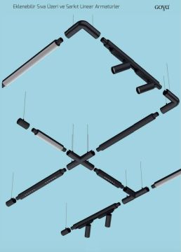 Goya 52 Watt Samsung Ledli Eklenebilir Dekoratif Sarkıt Linear Armatür 112CM GY 8060-112