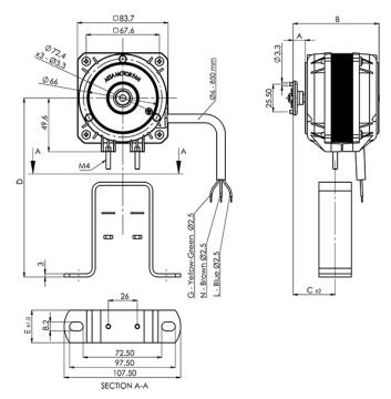 Aircol AKS 688-25-16 Fan Motoru Ayaksız 65W